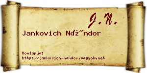 Jankovich Nándor névjegykártya